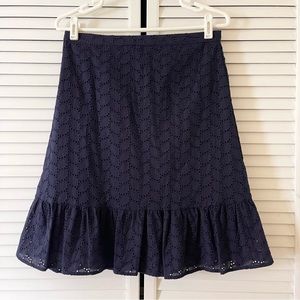 Draper James RSVP Tiered Skirt Navy Blue Size 8